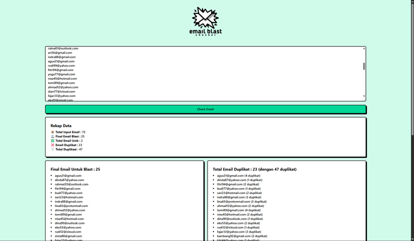 Email Blast Checker